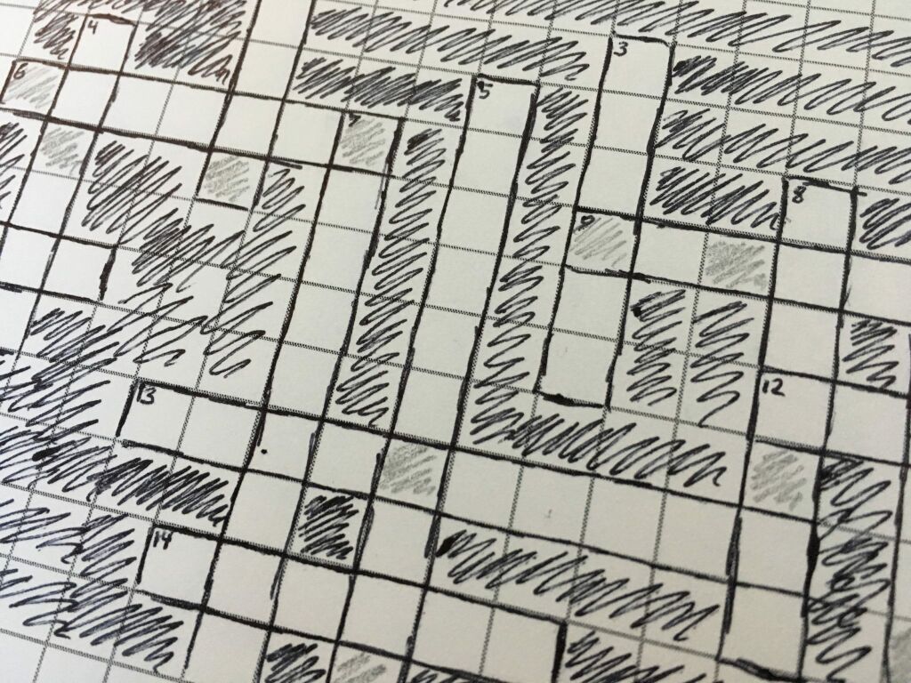 Sketch of blank crossword puzzle