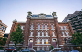 Dramatic photo of Franklin School, home to Planet Word